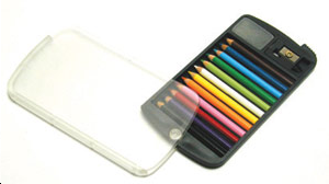 Mini Crayons couleur + Taille crayon + gomme 20 pièces = 1 boite