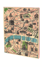 Carnet Museum plan de paris vintage A5 piqures 48 pages