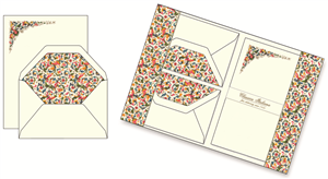 Papier à lettre fleurs multicolores cm.17x23 poch. 6/6