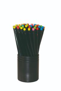 Crayons de papier noirs Gommes de couleur- 60 pièces = 1 boîte