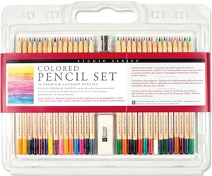 Crayons de couleur d'artiste : set de 30 crayons + gomme + taille-crayon