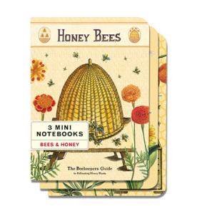 Ensemble de 3 carnets Cavallini abeilles et miel 10 x 14
